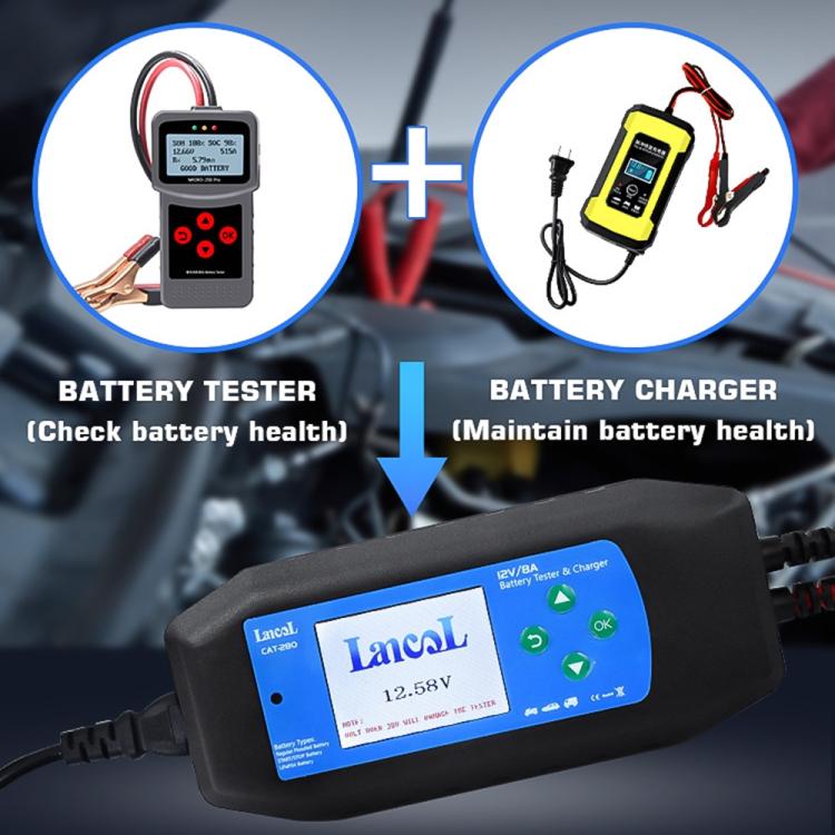 CAT-280 2 in 1 Car Battery Charger & Color Screen Battery Tester