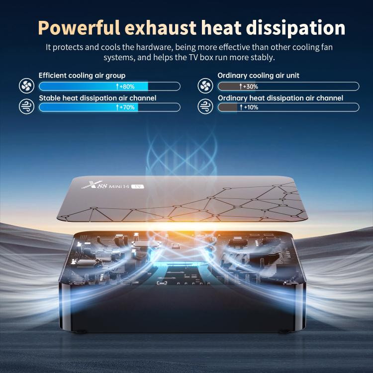 X88 mini 14 TV Android 14 Smart HD TV Box, RK3518 Quad-Core 64bit Cortex-A53