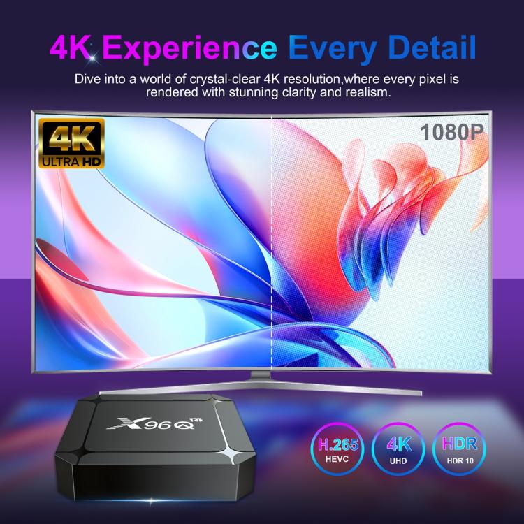 X96Q Android 14 Smart TV Box, RK3518 Quad-Core Cortex-A53
