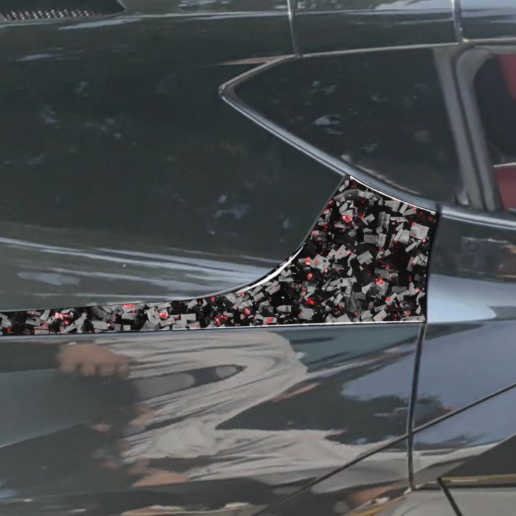 4pcs/Set Forged Gold Foil Carbon Fiber Car Rear Sides Decorative Sticker for Chevrolet Corvette C8 2020-, Left and Right Driver