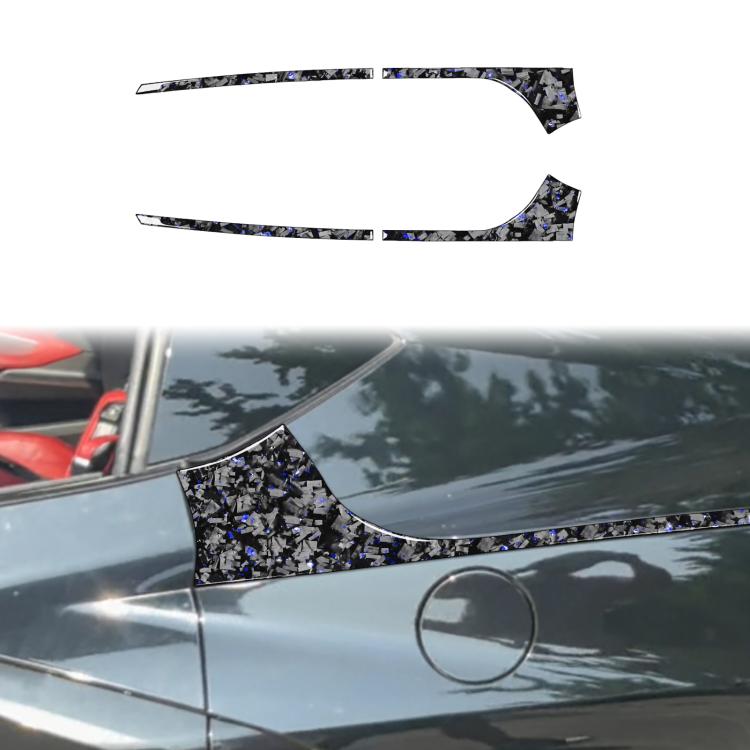 4pcs/Set Forged Gold Foil Carbon Fiber Car Rear Sides Decorative Sticker for Chevrolet Corvette C8 2020-, Left and Right Driver
