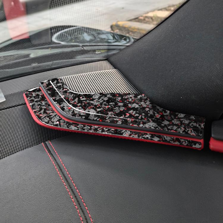 6pcs/Set Forged Gold Foil Carbon Fiber Car Inside A-pillar Horn Decorative Sticker for Chevrolet Corvette C8 2020-, Left and Right Driver