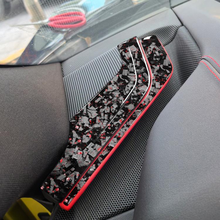 6pcs/Set Forged Gold Foil Carbon Fiber Car Inside A-pillar Horn Decorative Sticker for Chevrolet Corvette C8 2020-, Left and Right Driver