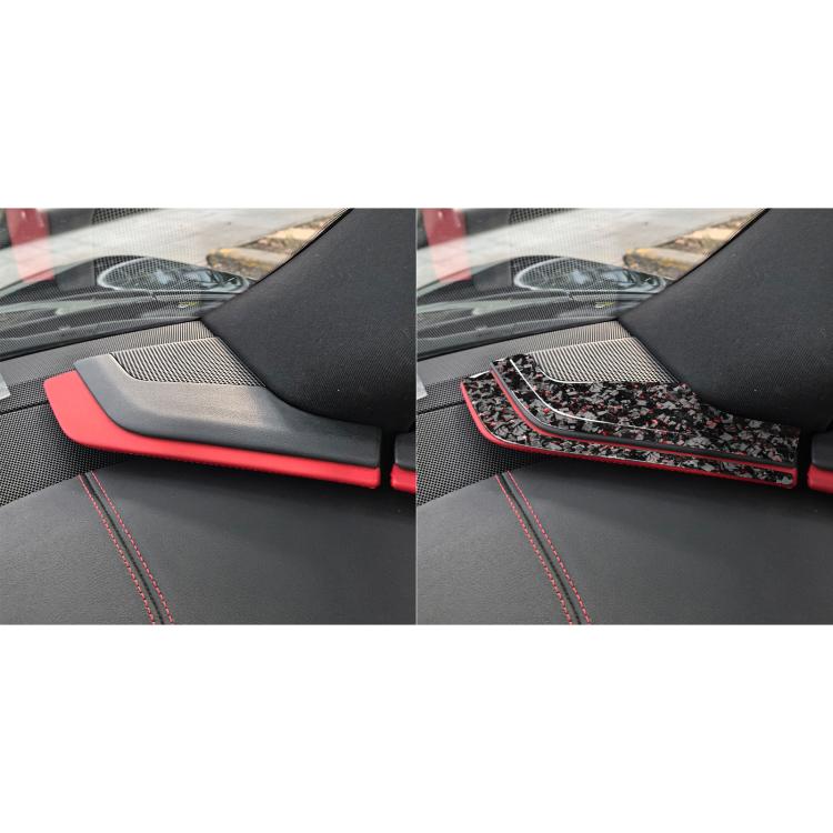 6pcs/Set Forged Gold Foil Carbon Fiber Car Inside A-pillar Horn Decorative Sticker for Chevrolet Corvette C8 2020-, Left and Right Driver