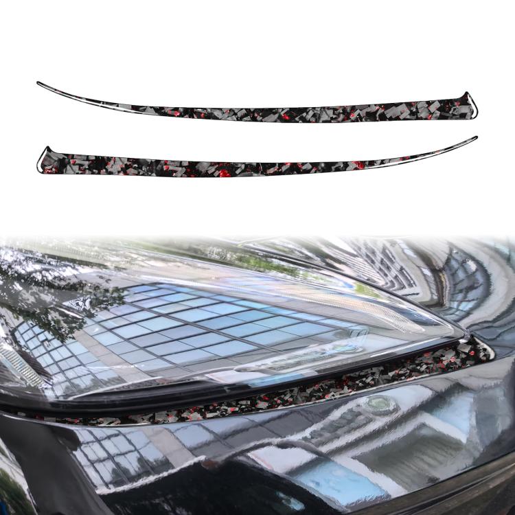 2pcs/Set Forged Gold Foil Carbon Fiber Car Front Light Below Decorative Sticker for Chevrolet Corvette C8 2020-, Left and Right Driver