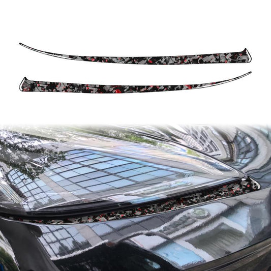 2pcs/Set Forged Gold Foil Carbon Fiber Car Front Light Below Decorative Sticker for Chevrolet Corvette C8 2020-, Left and Right Driver