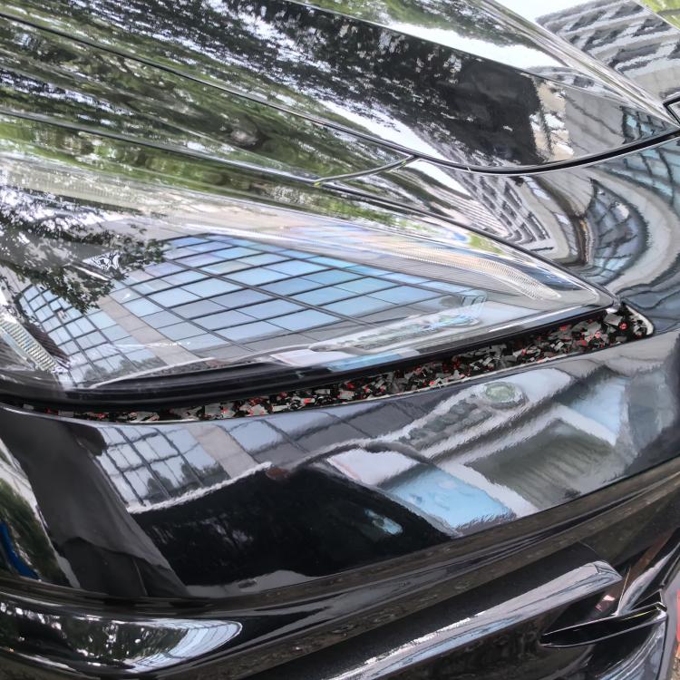 2pcs/Set Forged Gold Foil Carbon Fiber Car Front Light Below Decorative Sticker for Chevrolet Corvette C8 2020-, Left and Right Driver