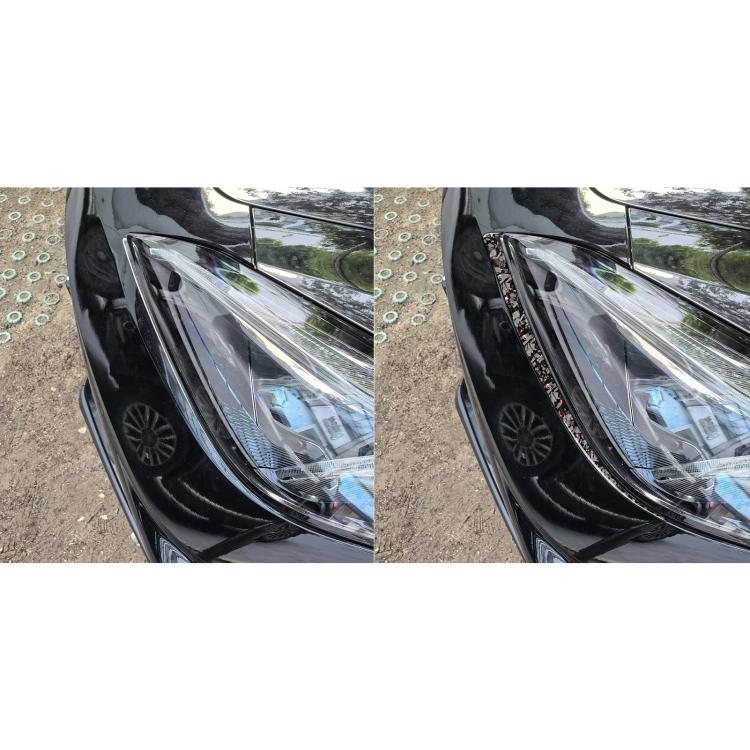 2pcs/Set Forged Gold Foil Carbon Fiber Car Front Light Below Decorative Sticker for Chevrolet Corvette C8 2020-, Left and Right Driver