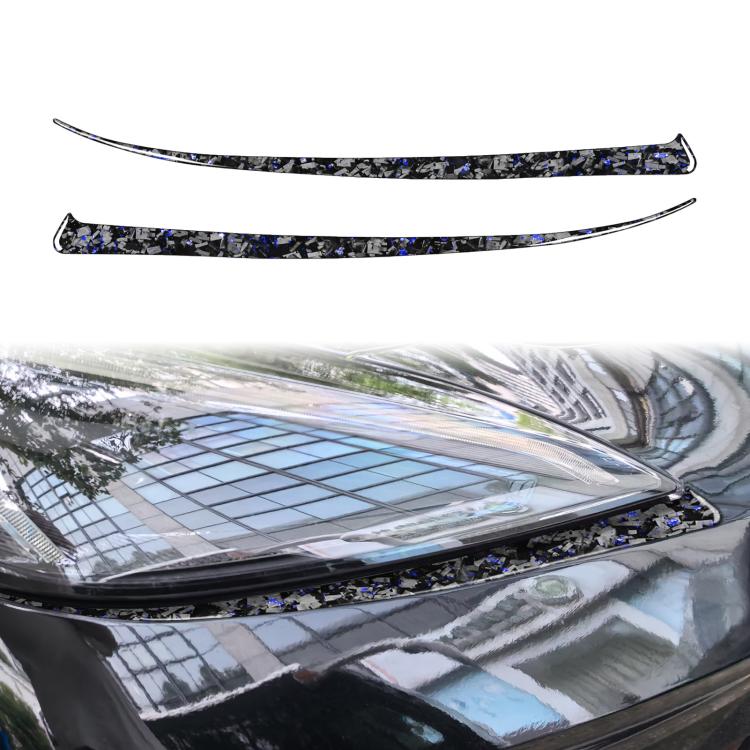 2pcs/Set Forged Gold Foil Carbon Fiber Car Front Light Below Decorative Sticker for Chevrolet Corvette C8 2020-, Left and Right Driver