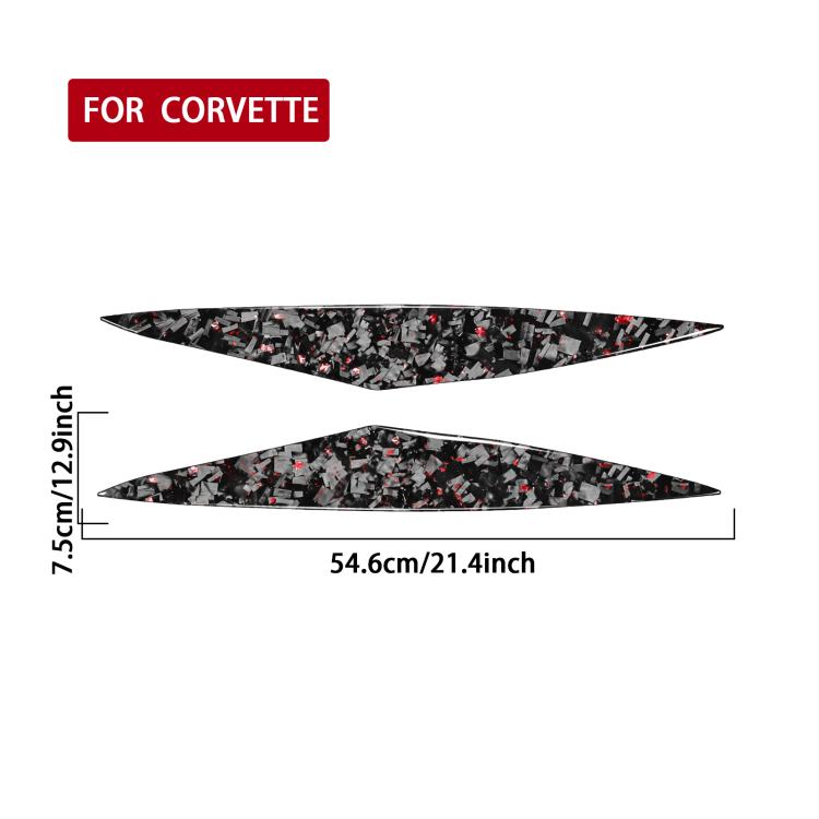 2pcs/Set Forged Gold Foil Carbon Fiber Car Front Bumper Sides Decorative Sticker for Chevrolet Corvette C8 2020-, Left and Right Driver