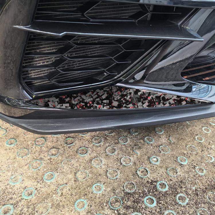 2pcs/Set Forged Gold Foil Carbon Fiber Car Front Bumper Sides Decorative Sticker for Chevrolet Corvette C8 2020-, Left and Right Driver