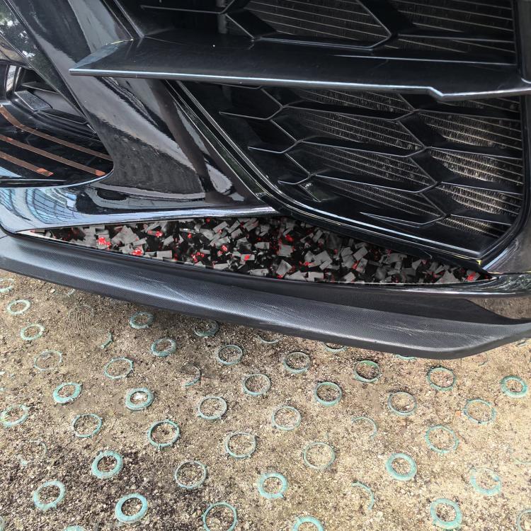 2pcs/Set Forged Gold Foil Carbon Fiber Car Front Bumper Sides Decorative Sticker for Chevrolet Corvette C8 2020-, Left and Right Driver