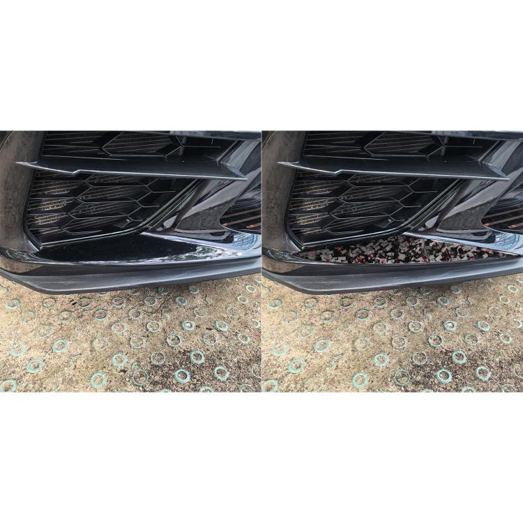 2pcs/Set Forged Gold Foil Carbon Fiber Car Front Bumper Sides Decorative Sticker for Chevrolet Corvette C8 2020-, Left and Right Driver