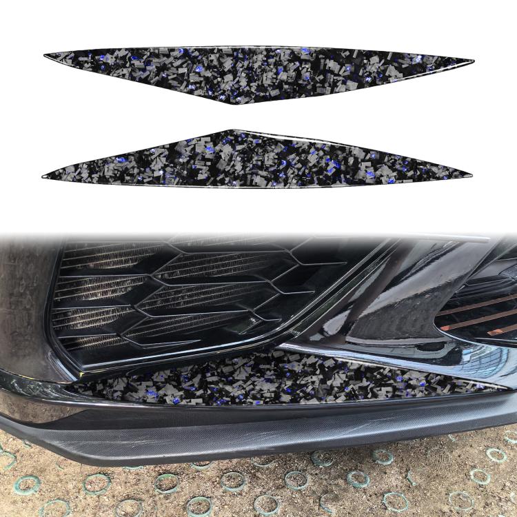 2pcs/Set Forged Gold Foil Carbon Fiber Car Front Bumper Sides Decorative Sticker for Chevrolet Corvette C8 2020-, Left and Right Driver