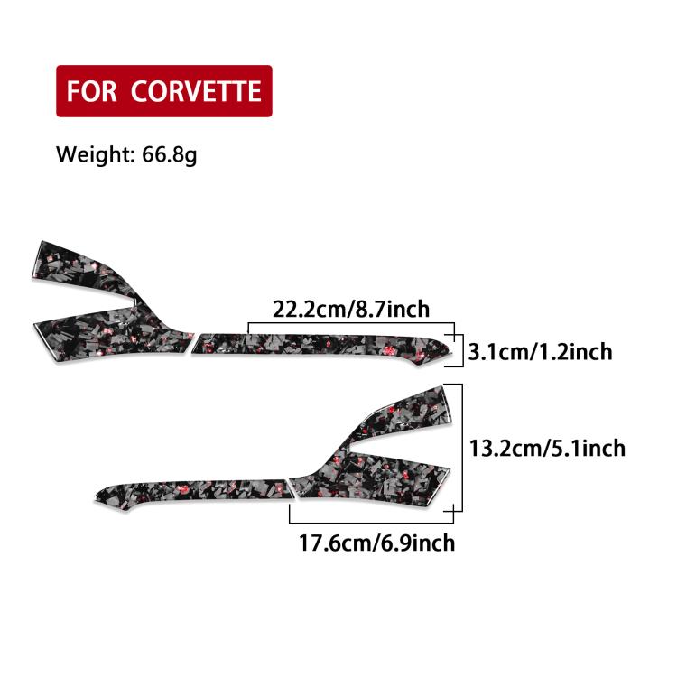 4pcs/Set Forged Gold Foil Carbon Fiber Car Rearview Mirror Decorative Sticker for Chevrolet Corvette C8 2020-, Left Driver