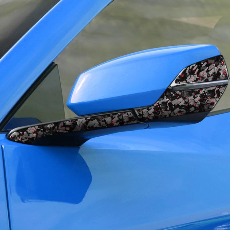 4pcs/Set Forged Gold Foil Carbon Fiber Car Rearview Mirror Decorative Sticker for Chevrolet Corvette C8 2020-, Left Driver