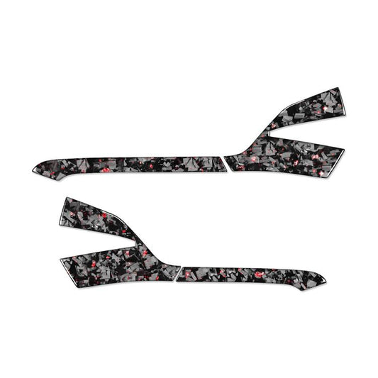 4pcs/Set Forged Gold Foil Carbon Fiber Car Rearview Mirror Decorative Sticker for Chevrolet Corvette C8 2020-, Right Driver