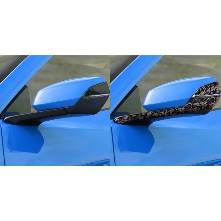 4pcs/Set Forged Gold Foil Carbon Fiber Car Rearview Mirror Decorative Sticker for Chevrolet Corvette C8 2020-, Right Driver