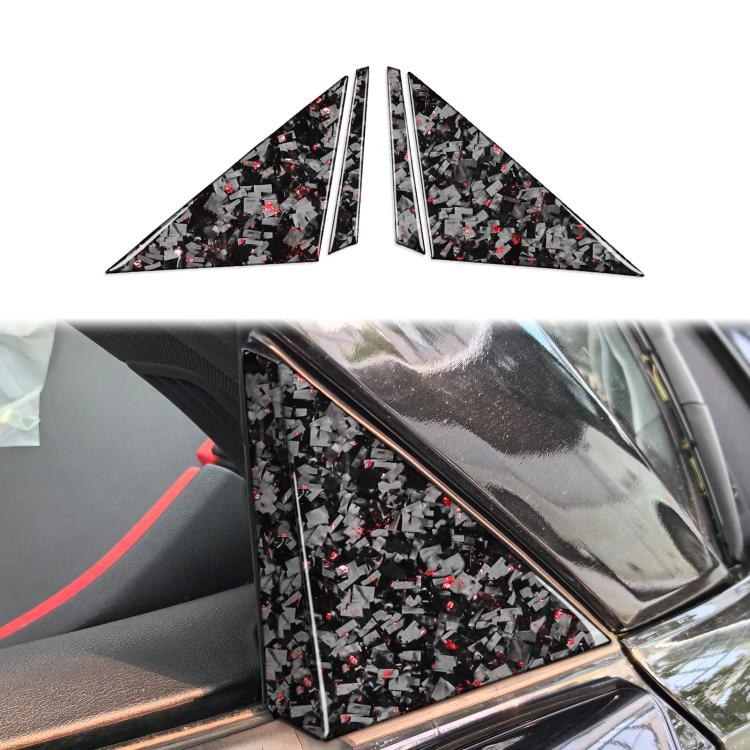 4pcs/Set Forged Gold Foil Carbon Fiber Car Outside A-pillar Decorative Sticker for Chevrolet Corvette C8 2020-, Left and Right Driver