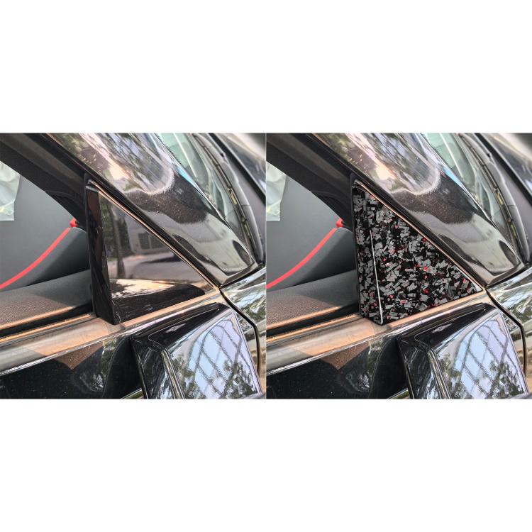 4pcs/Set Forged Gold Foil Carbon Fiber Car Outside A-pillar Decorative Sticker for Chevrolet Corvette C8 2020-, Left and Right Driver