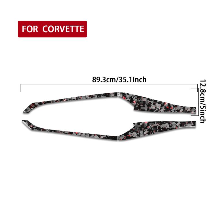 4pcs/Set Forged Gold Foil Carbon Fiber Car Door Storage Panel Decorative Sticker for Chevrolet Corvette C8 2020-, Left and Right Driver