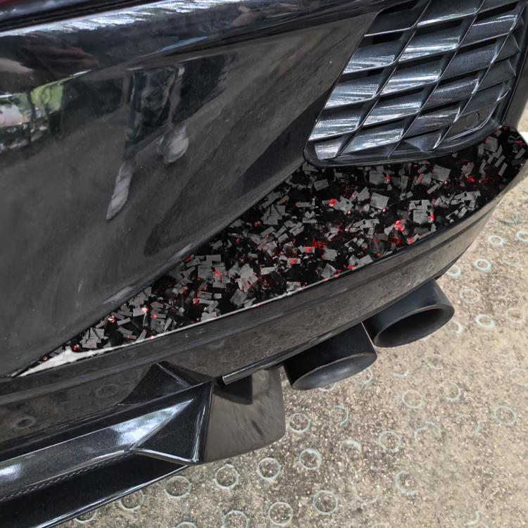 2pcs/Set Forged Gold Foil Carbon Fiber Car Rear Air Vent Decorative Sticker for Chevrolet Corvette C8 2020-, Left and Right Driver