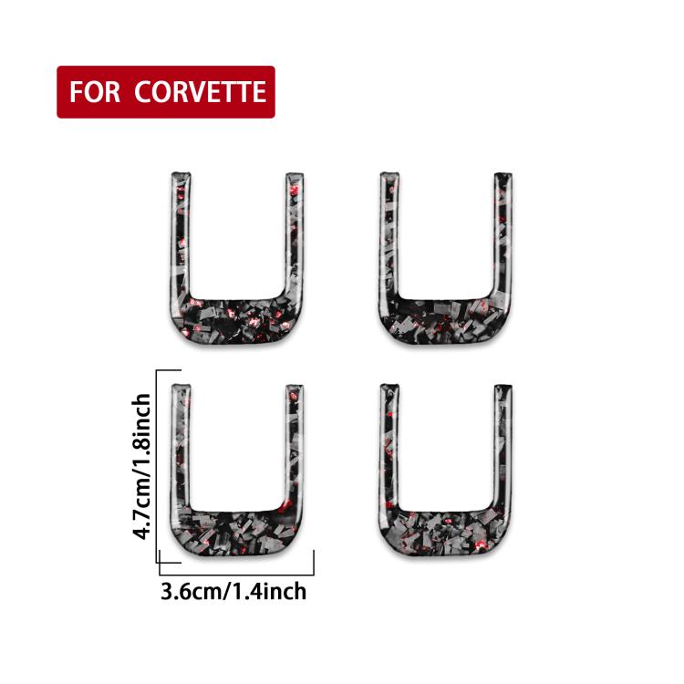 4pcs/Set Forged Gold Foil Carbon Fiber Car Sun Visor Decorative Sticker for Chevrolet Corvette C8 2020-, Left and Right Driver