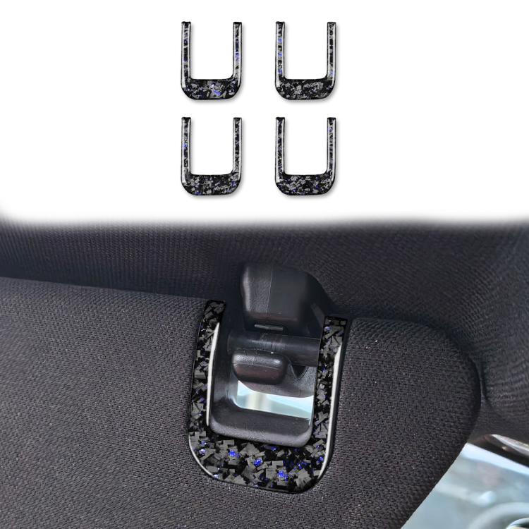 4pcs/Set Forged Gold Foil Carbon Fiber Car Sun Visor Decorative Sticker for Chevrolet Corvette C8 2020-, Left and Right Driver