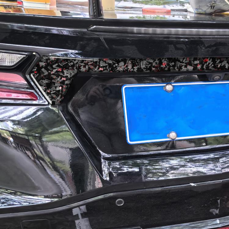 Forged Gold Foil Carbon Fiber Car Trunk Decorative Sticker for Chevrolet Corvette C8 2020-, Left and Right Driver