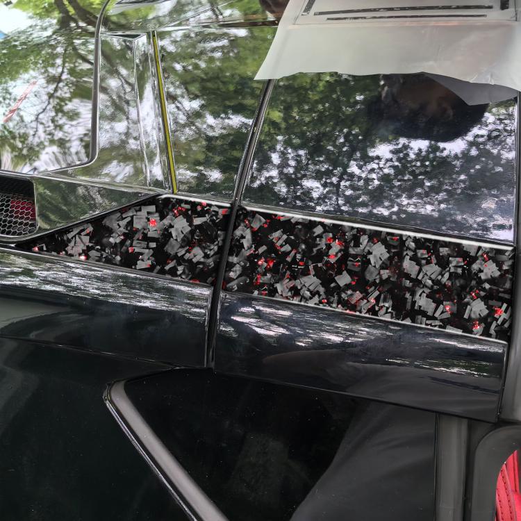 4pcs/Set Forged Gold Foil Carbon Fiber Car Roof Sides Decorative Sticker for Chevrolet Corvette C8 2020-, Left and Right Driver