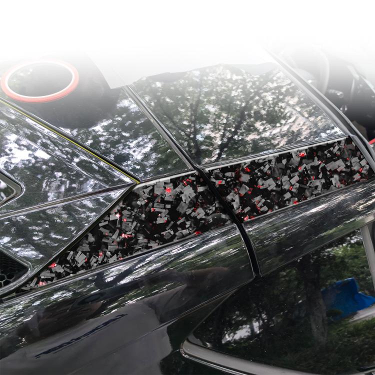 4pcs/Set Forged Gold Foil Carbon Fiber Car Roof Sides Decorative Sticker for Chevrolet Corvette C8 2020-, Left and Right Driver