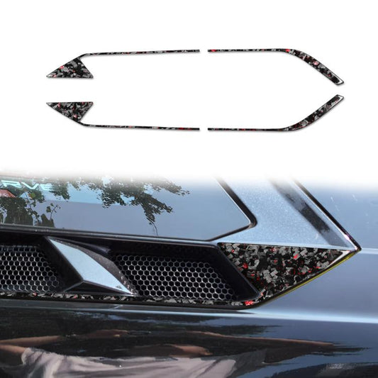 4pcs/Set Forged Gold Foil Carbon Fiber Car Roof Engine Vents Decorative Sticker for Chevrolet Corvette C8 2020-, Left and Right Driver