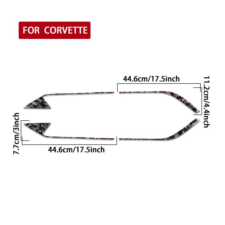 4pcs/Set Forged Gold Foil Carbon Fiber Car Roof Engine Vents Decorative Sticker for Chevrolet Corvette C8 2020-, Left and Right Driver