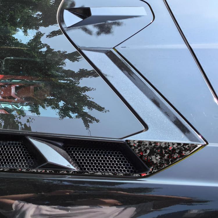 4pcs/Set Forged Gold Foil Carbon Fiber Car Roof Engine Vents Decorative Sticker for Chevrolet Corvette C8 2020-, Left and Right Driver