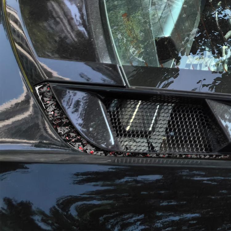 4pcs/Set Forged Gold Foil Carbon Fiber Car Roof Engine Vents Decorative Sticker for Chevrolet Corvette C8 2020-, Left and Right Driver