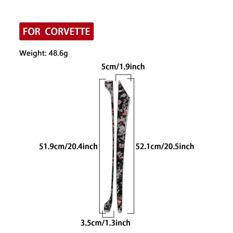 2pcs/Set Forged Gold Foil Carbon Fiber Car Center Console Side Decorative Sticker for Chevrolet Corvette C8 2020-, Left Driver