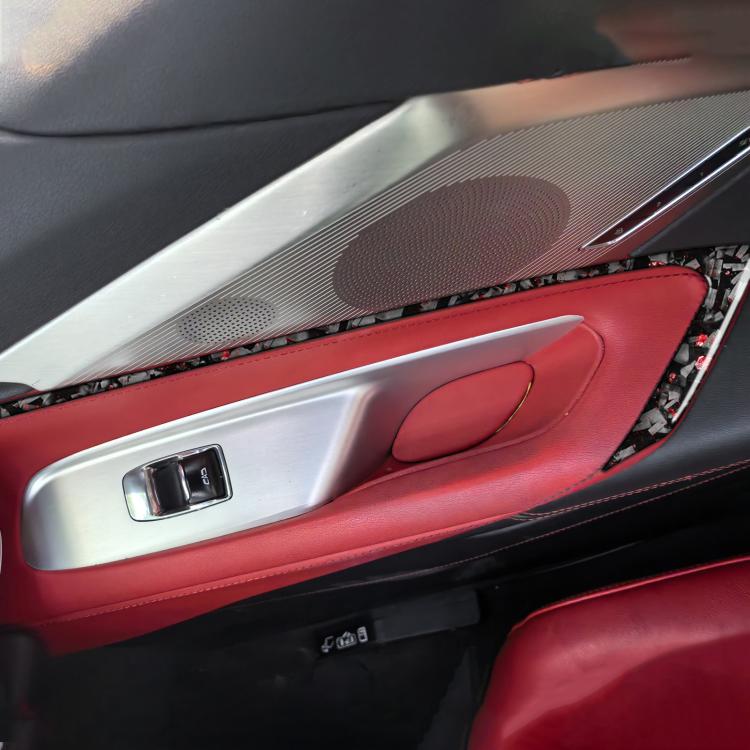 2pcs/Set Forged Gold Foil Carbon Fiber Car Door Decorative Sticker for Chevrolet Corvette C8 2020-, Left and Right Driver