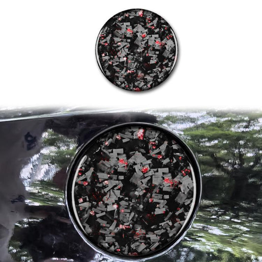 Forged Gold Foil Carbon Fiber Car Fuel Tank Cap Decorative Sticker for Chevrolet Corvette C8 2020-, Left and Right Driver