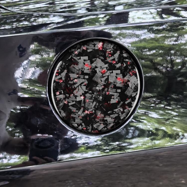 Forged Gold Foil Carbon Fiber Car Fuel Tank Cap Decorative Sticker for Chevrolet Corvette C8 2020-, Left and Right Driver