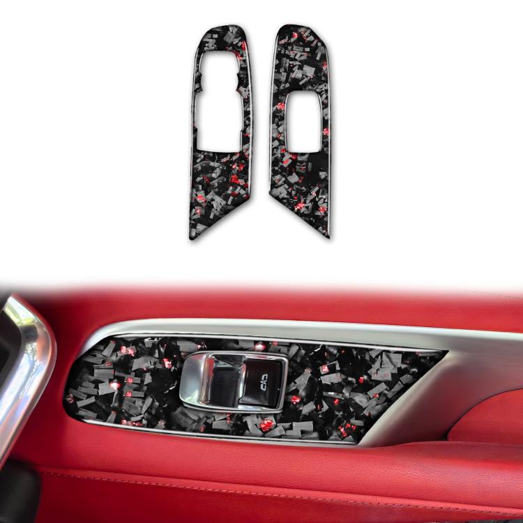 2pcs/Set Forged Gold Foil Carbon Fiber Car Window Lift Decorative Sticker for Chevrolet Corvette C8 2020-, Left Driver