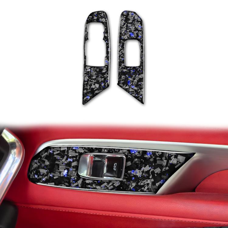 2pcs/Set Forged Gold Foil Carbon Fiber Car Window Lift Decorative Sticker for Chevrolet Corvette C8 2020-, Left Driver