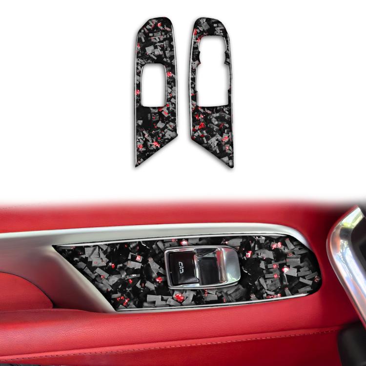 2pcs/Set Forged Gold Foil Carbon Fiber Car Window Lift Decorative Sticker for Chevrolet Corvette C8 2020-, Right Driver