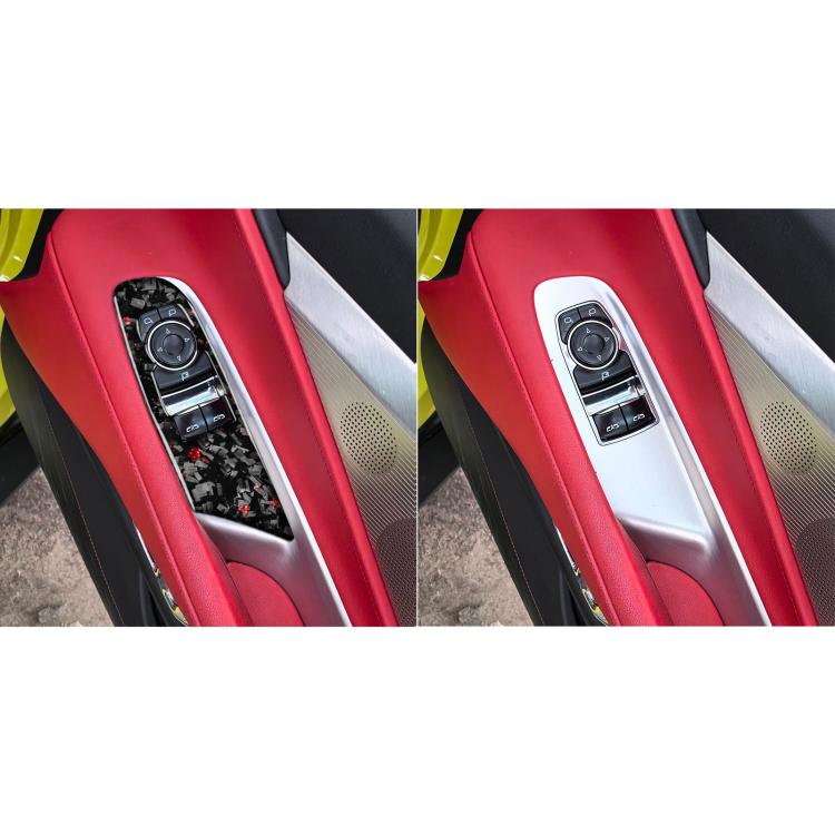 2pcs/Set Forged Gold Foil Carbon Fiber Car Window Lift Decorative Sticker for Chevrolet Corvette C8 2020-, Right Driver