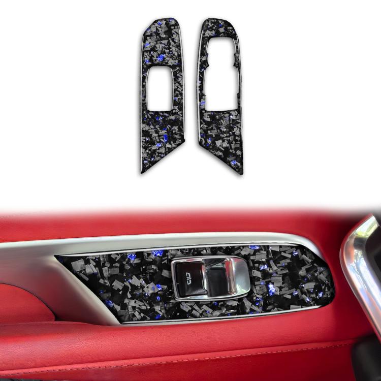2pcs/Set Forged Gold Foil Carbon Fiber Car Window Lift Decorative Sticker for Chevrolet Corvette C8 2020-, Right Driver