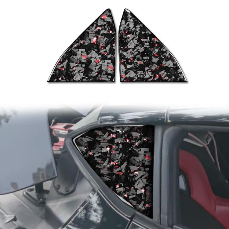 2pcs/Set Forged Gold Foil Carbon Fiber Car Rear Triangle Window Decorative Sticker for Chevrolet Corvette C8 2020-, Left and Right Driver