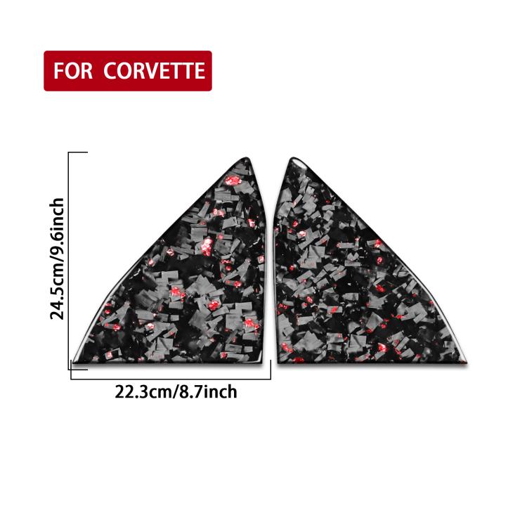 2pcs/Set Forged Gold Foil Carbon Fiber Car Rear Triangle Window Decorative Sticker for Chevrolet Corvette C8 2020-, Left and Right Driver