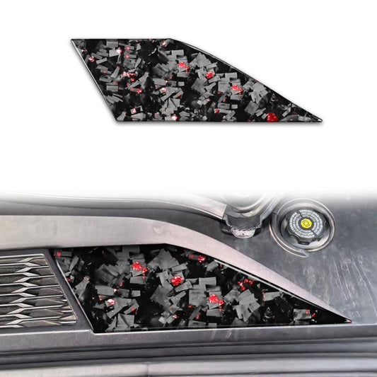 Forged Gold Foil Carbon Fiber Car Front Storage Vents Decorative Sticker for Chevrolet Corvette C8 2020-, Left Driver