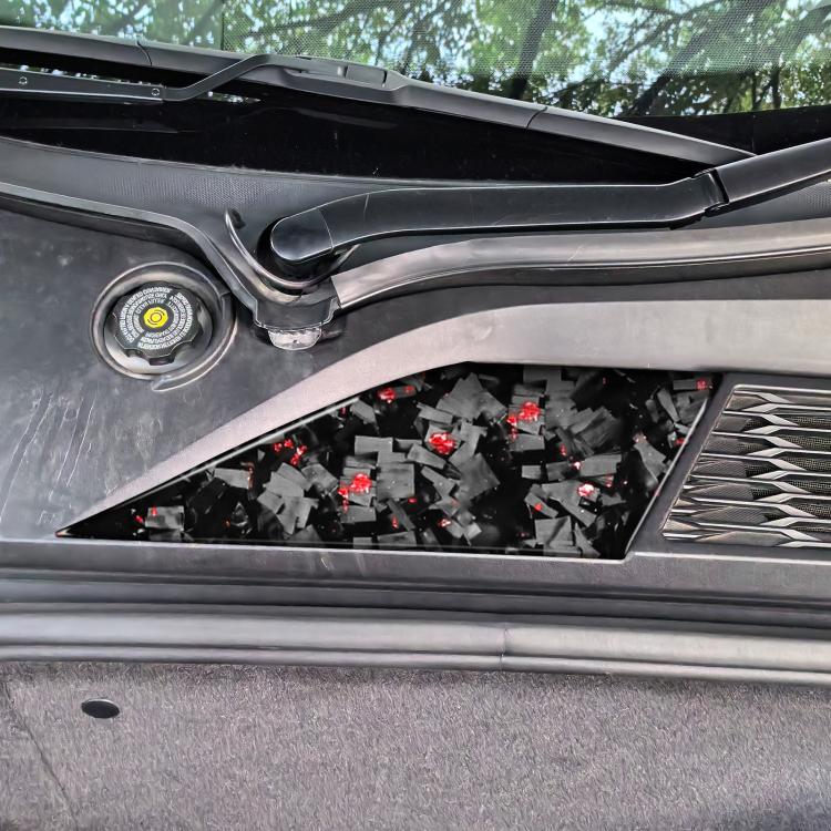 Forged Gold Foil Carbon Fiber Car Front Storage Vents Decorative Sticker for Chevrolet Corvette C8 2020-, Right Driver