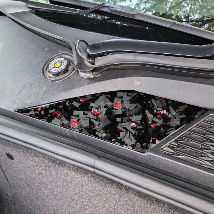 Forged Gold Foil Carbon Fiber Car Front Storage Vents Decorative Sticker for Chevrolet Corvette C8 2020-, Right Driver