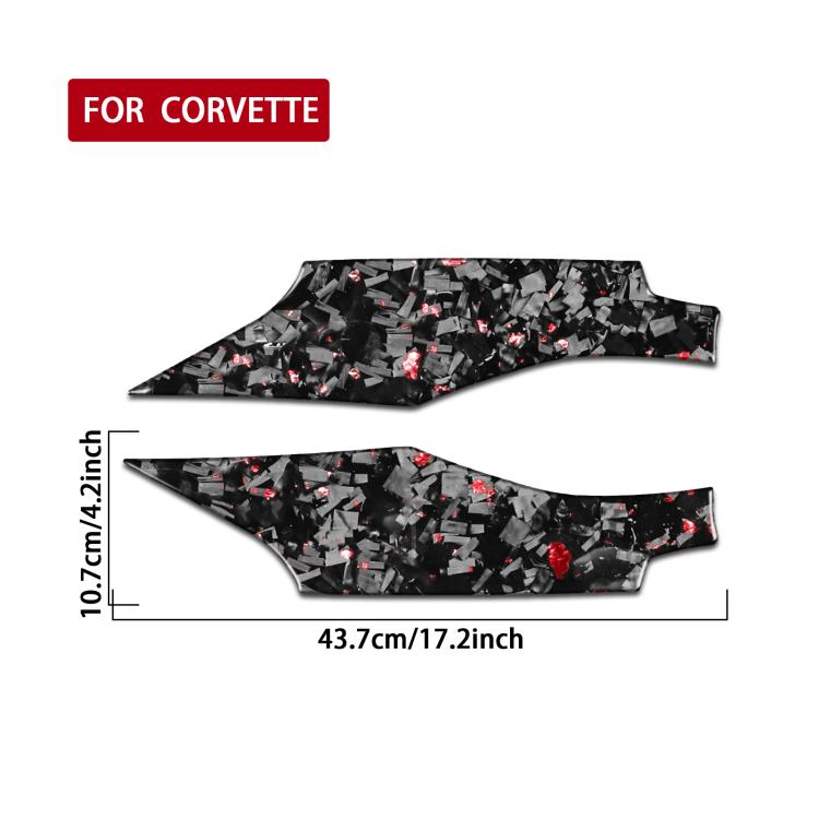 2pcs/Set Forged Gold Foil Carbon Fiber Car Door Panel Decorative Sticker for Chevrolet Corvette C8 2020-, Left and Right Driver